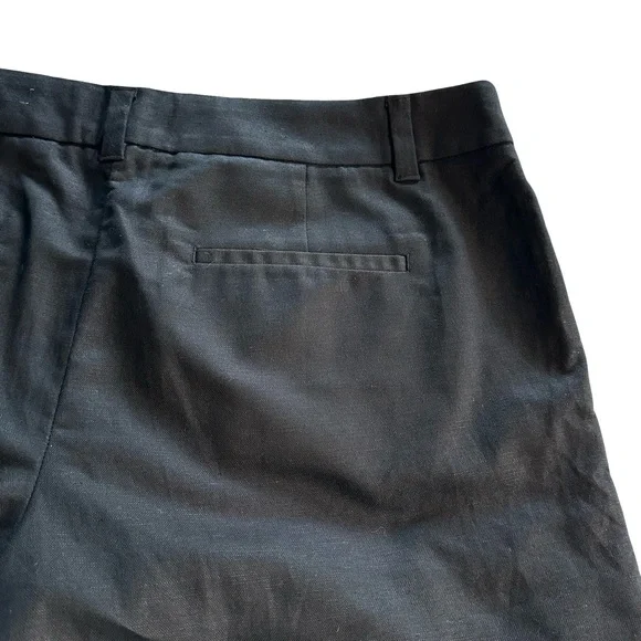J Crew NWT Black Linen Blend Scalloped Hem 4” Inseam Shorts Women’s Size 14 - Picture 9 of 16
